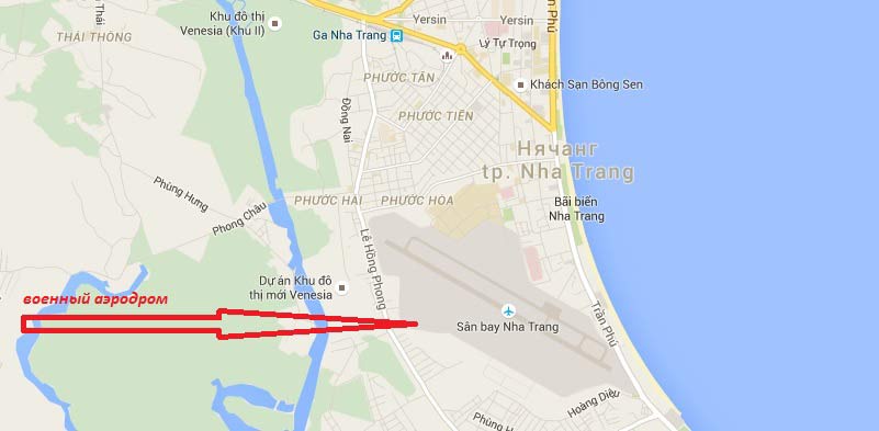 военная авиабаза в центре Нячанга на карте